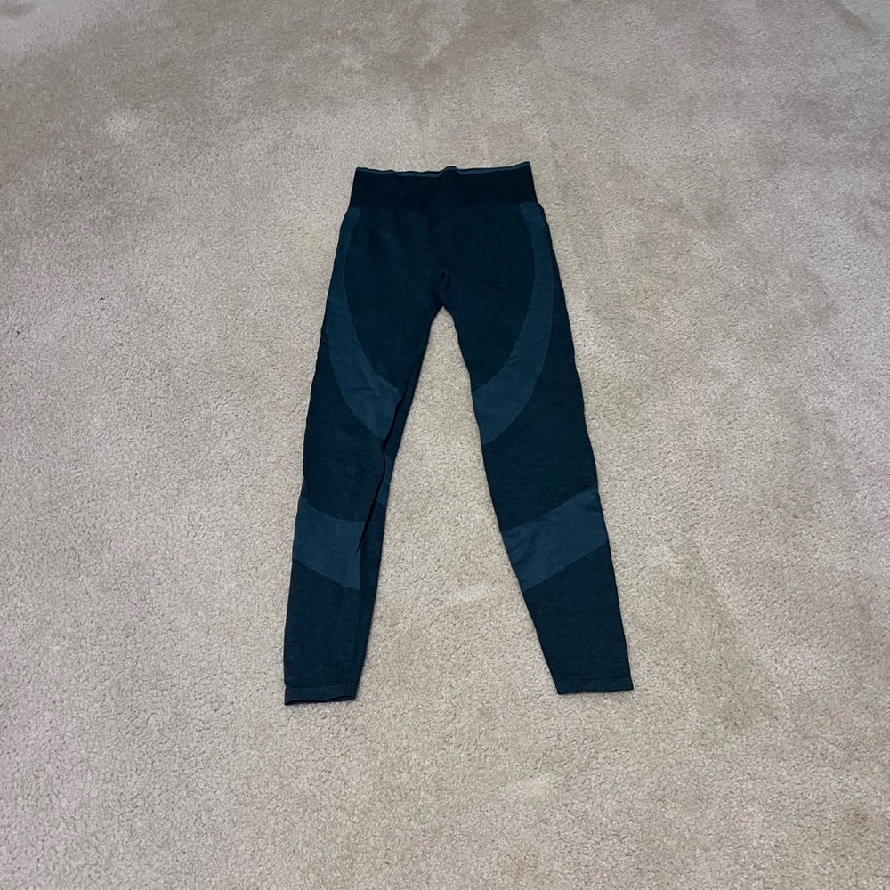 PINK Victoria's Secret Green and Black Seamless Leggings
